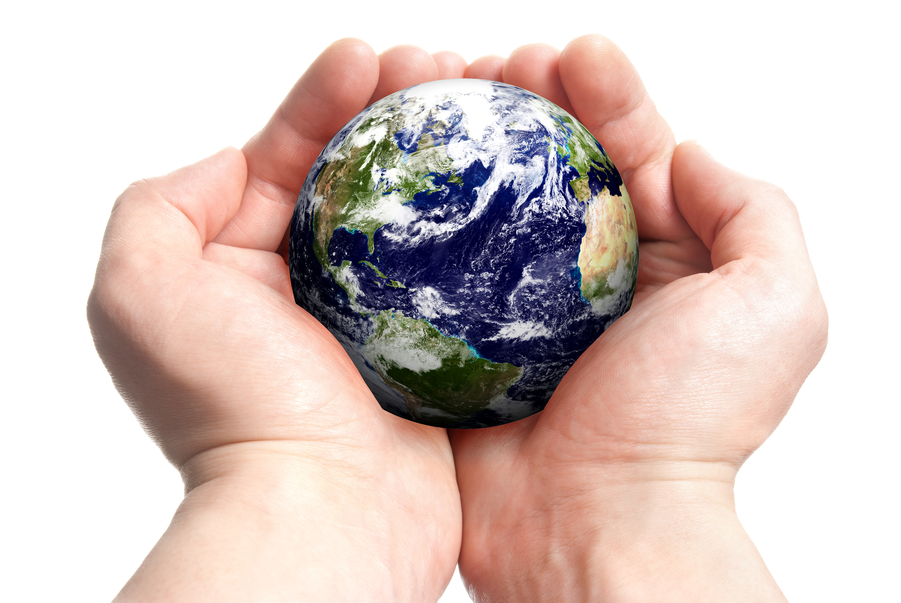 Hands Holding Globe for Environment